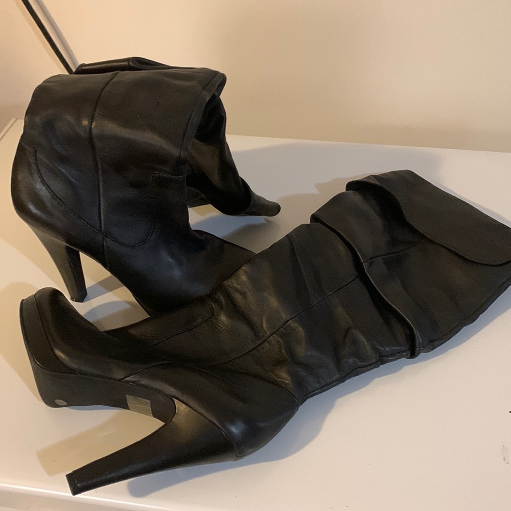 Jessica Simpson leather knee high side zip boots